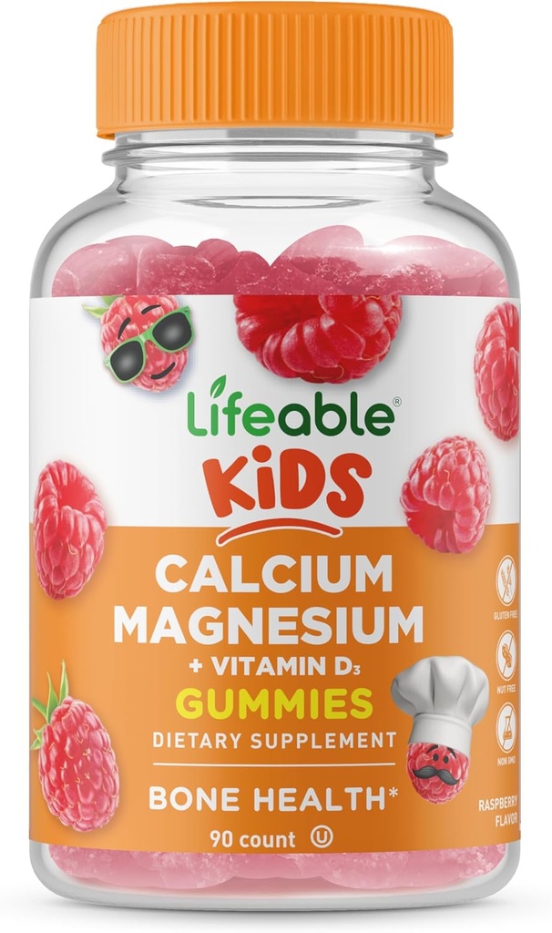 Enfants vivants Calcium Magnésium et vitamine D Gommies de grand goût Enfants Calcium Gommies de grand goût pour la santé des dents et des os