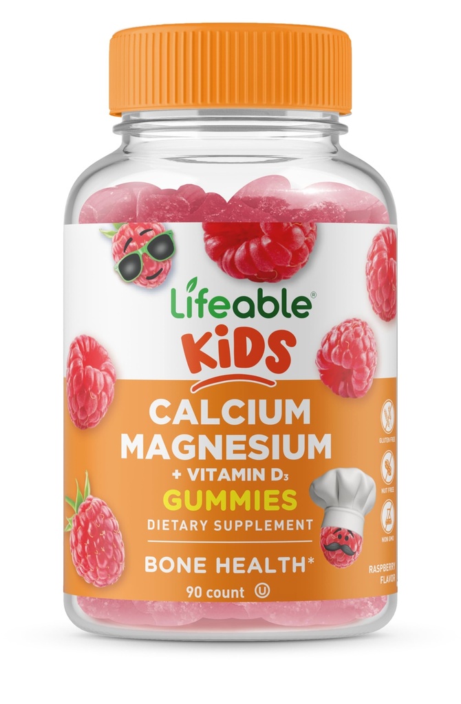 Enfants vivants Calcium Magnésium et vitamine D Gommies de grand goût Enfants Calcium Gommies de grand goût pour la santé des dents et des os