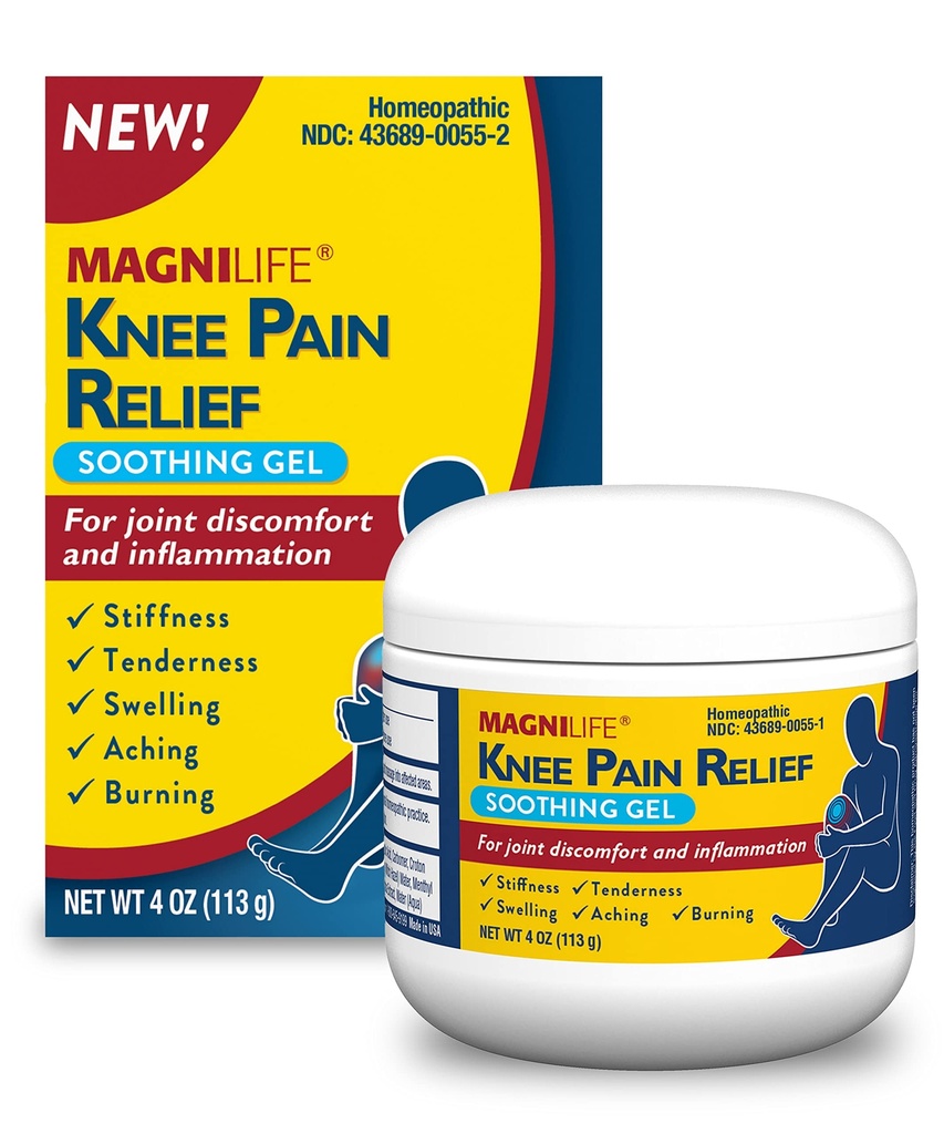 MagniLife Knee Pain Relief Gel apaisant, réduit l'enflure et l'inflammation des muscles douloureux, le malaise articulaire, les blessures - Arnica tout naturel - 4oz.