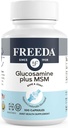 FREEDA Glucosamine MSM – Supplément Vegan Joint Flexibility & Mobility – Glucosamine végétarienne sans mollusques – Supporte la fonction conjointe – Testé par une tierce partie – (100 capsules)