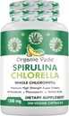 Capsules Veda Spiruline et Chlorella, 1 500 mg, 300 Count - Spiruline Capsules Chlorella avec Super Green Antioxydants, Phycocyanine, Amino Acid - Boost Immunity, Energy, Support Digestion