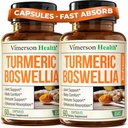 Boswellia Serrata Supplément curcuma pour le soutien conjoint et équilibre d'inflammation – Supplément boswellia curcuma avec gingembre et extrait de poivre noir pour absorption améliorée – non-OGM - 2pack