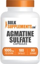 BulkSupplements.com Capsules de sulfate d'agmatine - Supplément d'oxyde nitrique, Supplément d'agmatine - Sans gluten, 2 capsules par portion, 180 Compte (paquet de 1)