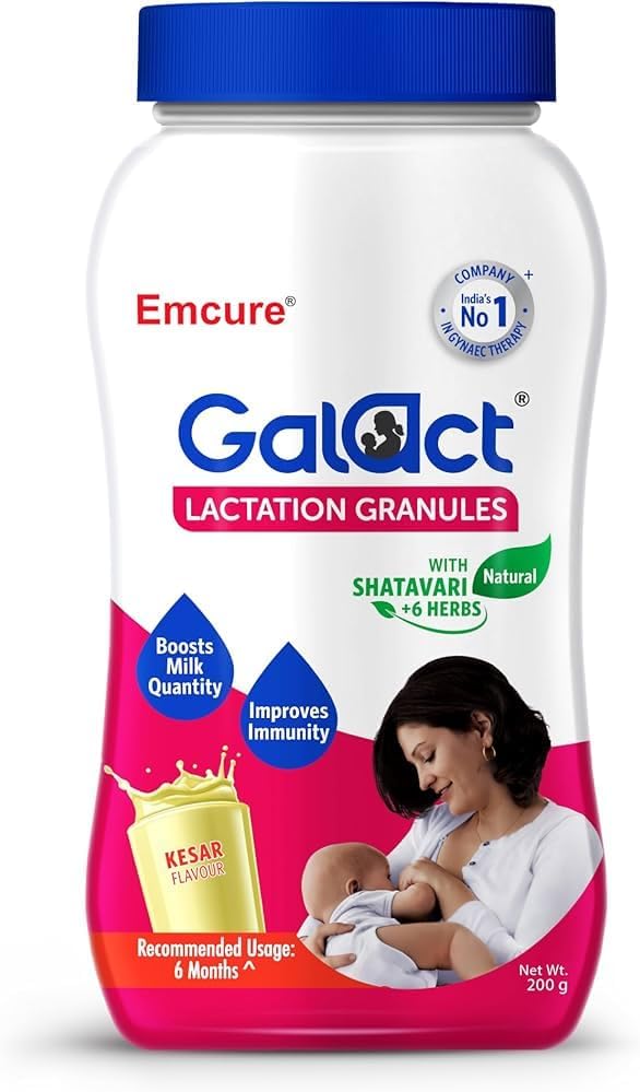 DKM Emcure Galact Granules - Supplément d'alimentation mammaire – Augmentation de l'offre de lait - Supplément d'allaitement - Elaichi Flavour – 200 g