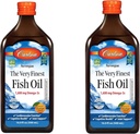 Carlson - The Very Finest Fish Oil, 1600 mg Omega-3s, Liquid Fish Oil Supplement, Norwegian Fish Oil, Wild-Caught, Sustainably Sourced Fish Oil Liquid, Orange, 16.91 Fl Oz (Pack of 2)