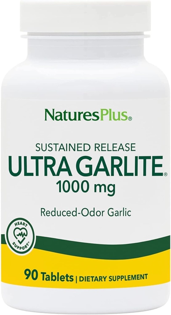 NaturesPlus Ultra Garlite 1000 mg - 90 comprimés - Aile d'Or réduit - Soutien nutritionnel pour la défense et la santé immunitaires - Libération prolongée - 90 portions