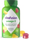 Vitafusion Omega-3 Gummy Vitamins, Berry Lemonade Flavored, Heart Health Vitamins(1) With Omega 3 EPA/DHA and Vitamins A, C, D and E, America’s Number 1 Vitamin Brand, 60 Day Supply, 120 Count