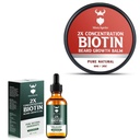 Baume de la barbe de biotine pour les hommes et conditionnement cire de la barbe et huile de croissance de la barbe avec concentration 2X Biotine pour les hommes, les hydrates et les cheveux faciaux épais