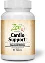 Suppléments Zen - Cardio Support Plus Antioxydants, L-Carnitine, L-Taurine, avec Coenzyme Q10, Hawthorn, Horsechestnut, Cayenne, Graines de raisin et vitamine E, favorise un coeur en santé 60-Tabs