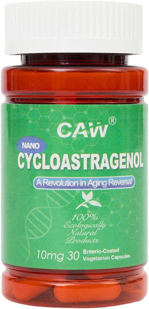 CAW Nano Cycloastragenol 98% 10mg 30 capsules anti-âge Longueur du télomére, fabriqué aux États-Unis