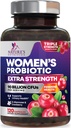 Probiotiques pour les femmes Soutien de la santé digestive - 90 milliards UFC Probiotique pour les femmes, 16 souches, canneberge, probiotique vaginal avec prébiotiques, PH, immunitaire, urinaire et soutien de la santé féminine, 120 capsules