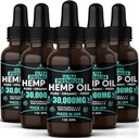 Hemp Oil Organic Extract-5 Pack-Ultra High Potensy Hemp Seed Oil-Full Flavor Natural Benefits-Made in USA-for Skin, Relief, Sleep, Calm, Relaxation, Muscles, Massage-Safe for Pets-Full Omega 3,6,9