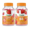 Zinc Lifeable 50mg + vitamine B6, Gummies Bundle - Grande dégustation, supplément de vitamine, sans gluten, sans OGM, gummy à croquer