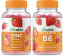 Zinc Lifeable 50mg + vitamine B6, Gummies Bundle - Grande dégustation, supplément de vitamine, sans gluten, sans OGM, gummy à croquer