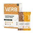 Lot de variétés de barres d'énergie caféinées verbales - 2 saveurs délicieuses (26g, paquet de 16) 110-Calorie Delicious Low Sugar Energy Bar, Vegan & Gluten Free On-the Go Snack avec 80mg de caféine de thé vert