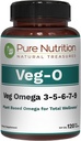 Pure nutrition Oméga végétalien 3-5-6-7-9.000 120 Softgels , 600mg par portion de 2 Softgels , Supplément multi-oméga pour la santé globale , sans OGM , sans gluten