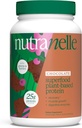 Nutranelle - Poudre végétale de protéines - 25 g Poudre végétale de protéines avec 30 portions - Riz et pois mélangés avec des superaliments et acides aminés - Zéro sucre - Chocolat
