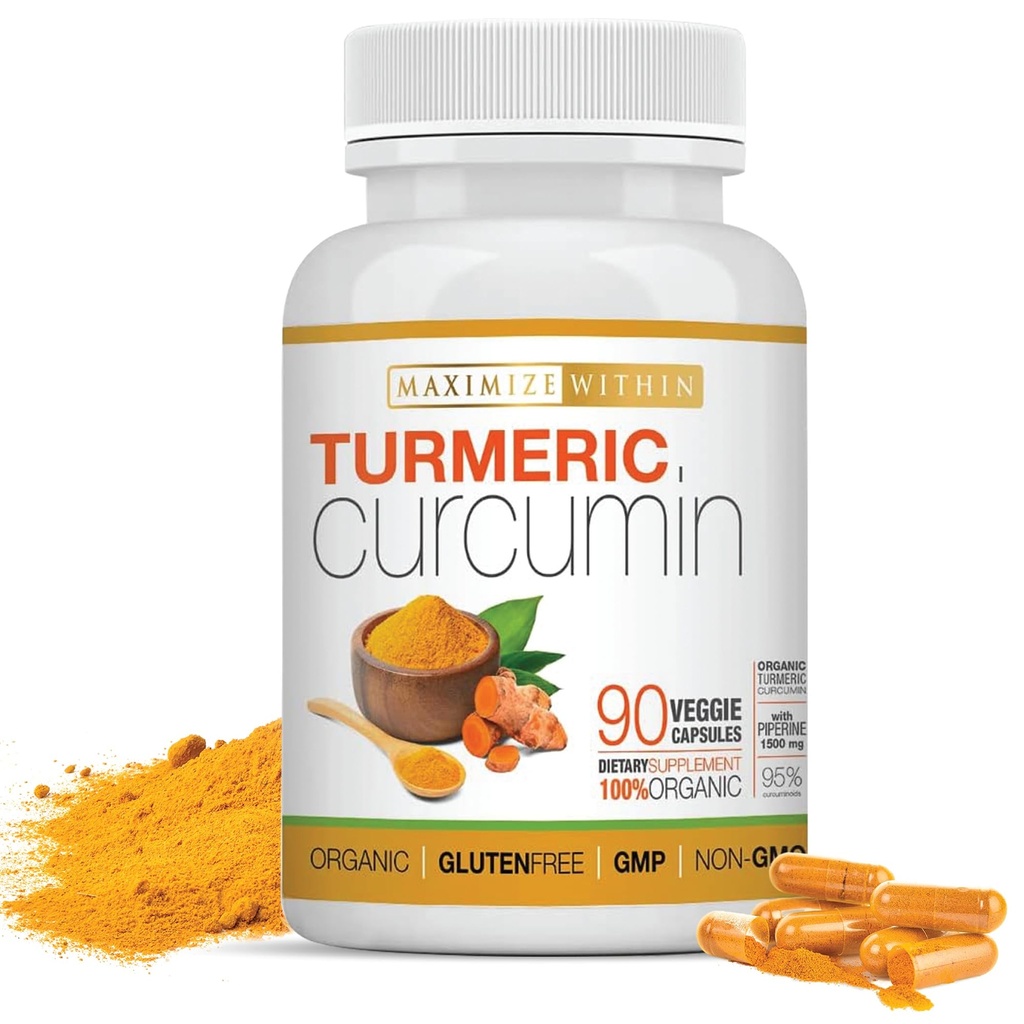 Curcumine curcumine avec piperine 1500mg, 90 Compte