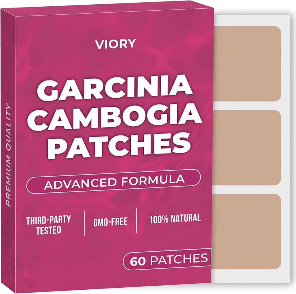 Garcinia Cambogia Patches (Pack of 60) - 100% Natural Patch for Women and Men - with B12 & Potassium - Energy, Focus & Body Support - Enhanced Formula