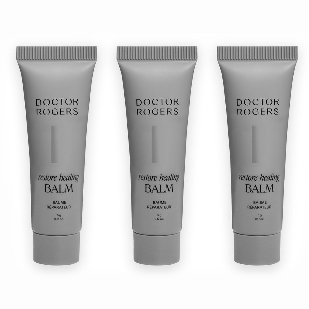 Docteur Rogers Restore Healing Baume. Gel de soulagement de l'eczéma, protège et apaise la peau blessée, sensible et sèche, 5 grammes de tube (paquet de 3)