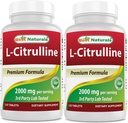 Meilleurs naturels L-Citrulline 2000mg/Serveur - Non-OGM - Sans gluten - 120 comprimés (120 Nombre (paquet de 2))