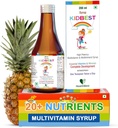 Kidbest Multivitamin Sirop pour les enfants 3-13 ans – Formule liquide avec 20 nutriments pour l'appétit, l'immunité et la croissance – Vitamines quotidiennes délicieuses pour les enfants plus forts