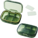 Sukuos 2 Pack 3 Compartiments Petite boîte à pilules, organisateur de pilules de voyage pour la poche de chasse, cas de pilule quotidienne portable pour les médicaments/huile de poisson/vitamine/compléments