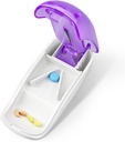 Pill Cutter Splitter for Small and Tiny Pills, Pill Cutter for Cutting Vitamins Tablets in Half, Pill Splitter with Blade Guard, Purple