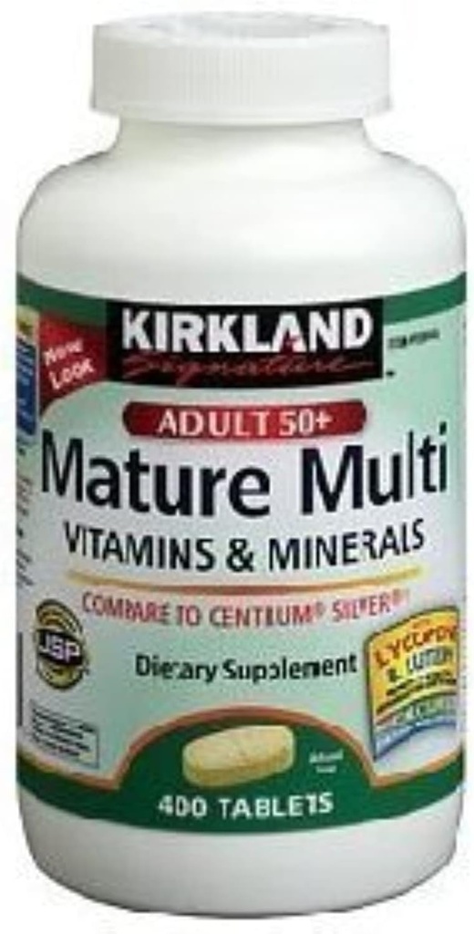 Kirkland Signature Multivitamines et minéraux avec Lycopène et Lutéine 400 comprimés - Comparer avec Centrum Silver