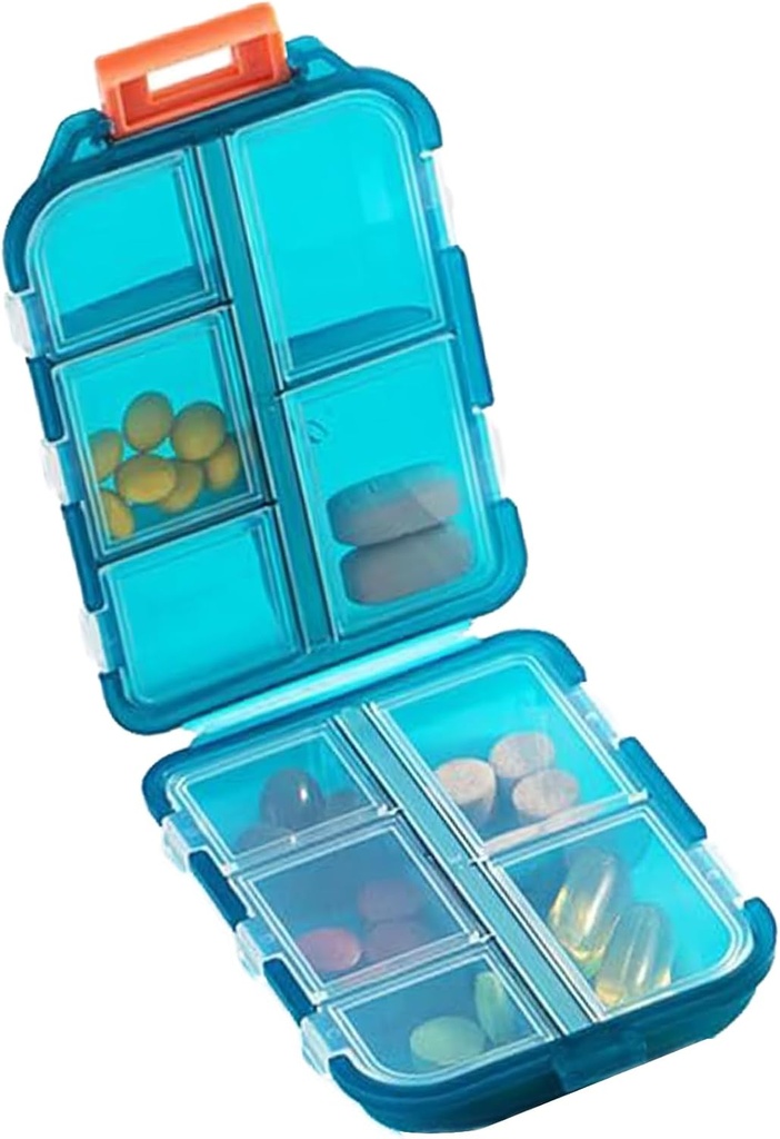 Organisateur de pilules de voyage - Trousse de médicaments de voyage - Pocket Daily Pharmacie Conteneur - Distributeur de médicaments de voyage pour l'huile de poisson entreposage de supplément de vitamine (vert)
