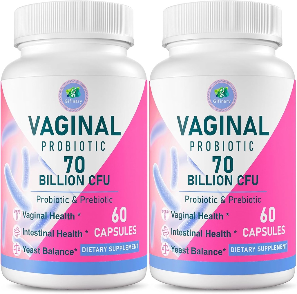 Probiotiques vaginaux, 70 milliards CFU 13 souches Probiotiques pour les femmes, avec prébiotique et D-mannose, probiotique pour les femmes pour la santé vaginale, urinaire, pH équilibre, immunitaire et digestif, 120 capsules