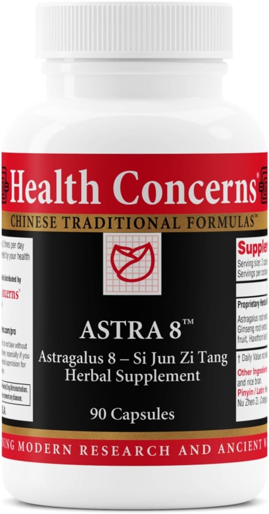Préoccupations de santé Astra 8 – Soutien du système immunitaire et aide à la fatigue – Supplément de fatigue adrénale et d'énergie – Mélange Adaptogène à base de plantes avec Astragalus & Ginseng – 90 capsules