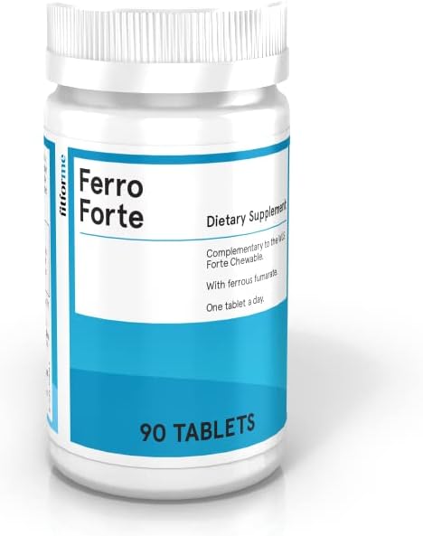 FitForMe Multivitamines bariatriques Supplément de fer après le pont gastrique - Un par jour Ferro Forte Comprimé - 90 jours d'approvisionnement en fer ferreux (Booster de fer pour Forte Chewable)