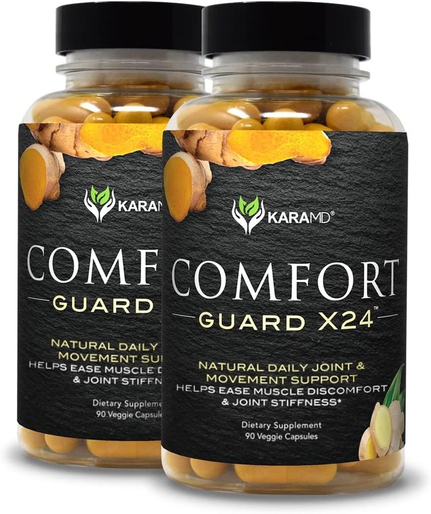 KaraMD Comfort Guard X24.00 Supplément de soutien aux articulations et au mouvement.00 Curcumine curcumine, boswellie et ginger.00 Décomfort musculaire facilité et étourdissement des articulations.