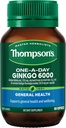 Ginkgo 1 jour de Thompson 6000mg 60 Capsules