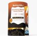 Better Alt Pure Himalayan Shilajit Caramel Honey Sticks avec du miel biologique. Facile à consommer Shilajit. 30 bâtons pour stimuler l'énergie et le soutien immunitaire, 85+ Trace Minerals, 75%+ Acid Fulvic