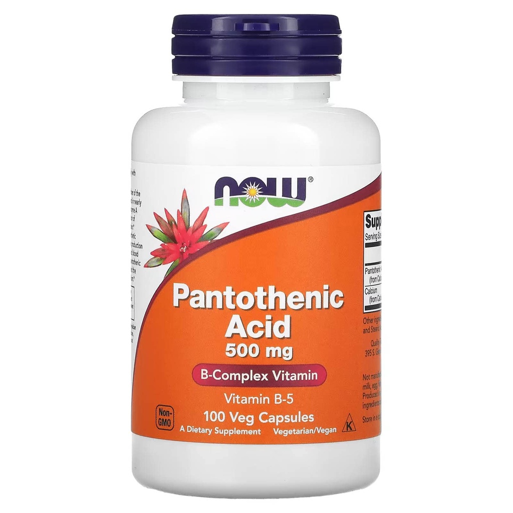 MAINTENANT Aliments Acide pantothénique 500mg, 100 Capsules (paquet de 1)