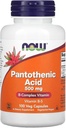 MAINTENANT Aliments Acide pantothénique 500mg, 100 Capsules (paquet de 1)