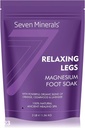 Sept minéraux Relaxant les jambes Magnésium Chlorure Flakes 3lb – Absorbe mieux que le sel d'Epsom - Formule unique de savon de pied pour les jambes fatiguées et les crampes de jambe - avec orange, cèdre et lavande