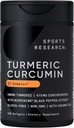 Recherche sportive Curcumine curcumine C3 complexe - Softgels avec extrait de poivre noir Bioperine et huile de coco biologique, standardisé 95% Curcuminoïdes - Non-OGM Vérifié et sans gluten - 500mg, 120 Compte