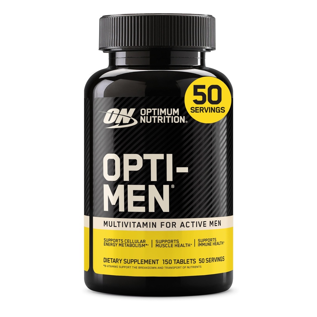 Optimum Nutrition Opti-Men, Vitamine C, Zinc et Vitamine D, E, B12 pour le supplément multivitamine quotidienne de soutien immunitaire des hommes, 150 Compte (paquetage mai Vary)