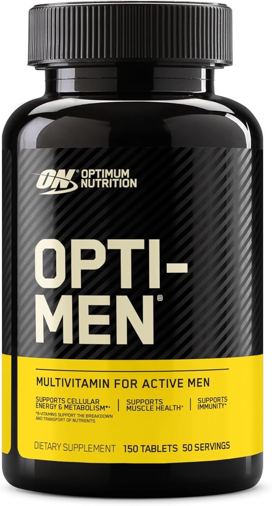 Optimum Nutrition Opti-Men, Vitamine C, Zinc et Vitamine D, E, B12 pour le supplément multivitamine quotidienne de soutien immunitaire des hommes, 150 Compte (paquetage mai Vary)