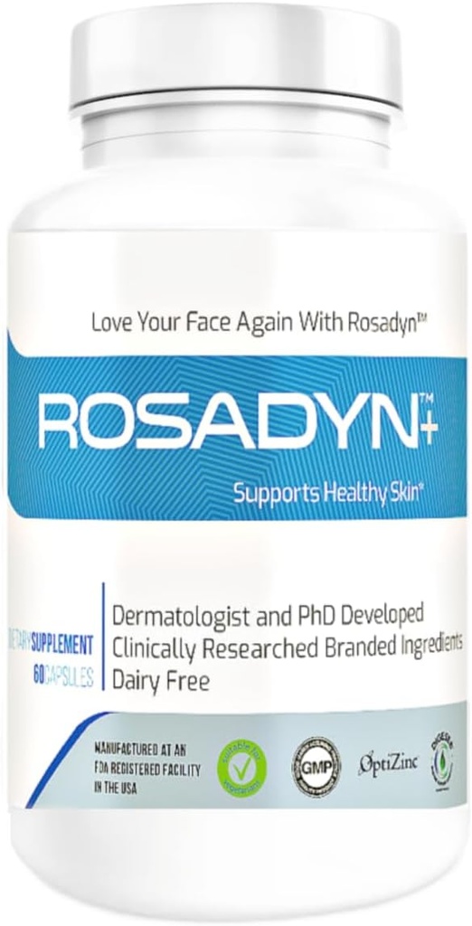 Rosacea Supplément soin de la peau pour la rougeur du visage, des yeux et du nez cible la cause racine des symptômes
