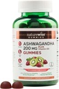 NatureWise Ashwagandha Gummies - Fraise Kiwi - KSM-66 avec vitamine D3 - Support d'humeur calmante - Végétarien - Sans OGM, sans gélatine et sans gluten - 90 comtes[45 jours]