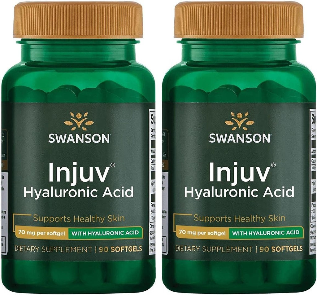 Swanson Injuv - Supports Natural Skin Moisture Retention - (90 Softgels, 140mg Each) 2 Pack