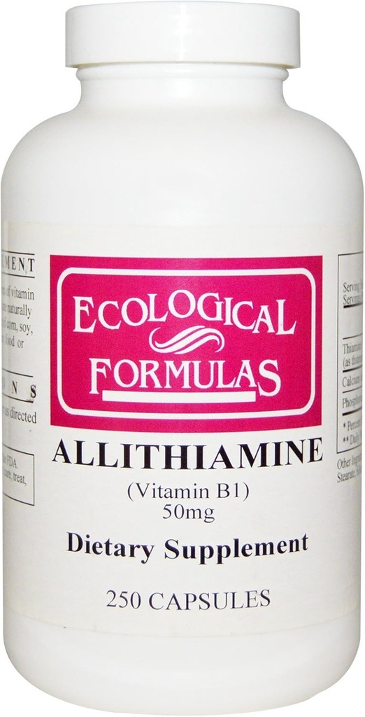 Formules écologiques Allithiamine Vitamine B1, 50 mg, 250 capsules