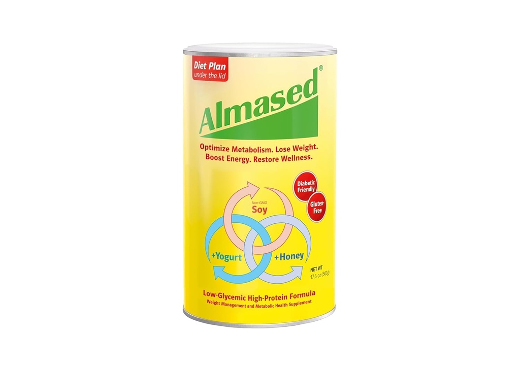 Almased substitut de repas Shake - Faible-Glycémie haute protéine de base de la plante Poudre- Poids nutritionnel Supplément de soutien de la santé - Arôme original - 17,6 oz (paquet de 3)