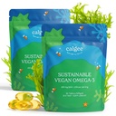 Calgee Vegan Omega 3-450mg Acide gras DHA & EPA - Huile d'algue durable - Huile de poisson végétale Alternative - Softgels sans carrageenan (120 Ct)