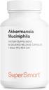 Supersmart Akkermansia Muciniphila 1 milliard d'UFT par jour (probiotique pastérisé) - Absorption améliorée - Supplément postbiotique (non-OGM et sans gluten) - 60 capsules à libération différée