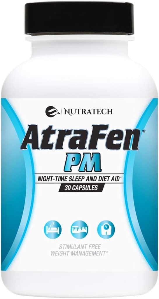 Atrafen PM - Pilule d'alimentation de nuit, Suppresseur d'appétit, et aide au sommeil. Boost Métabolisme, brûlure de graisse, et Curb Cravates nocturnes tardives.